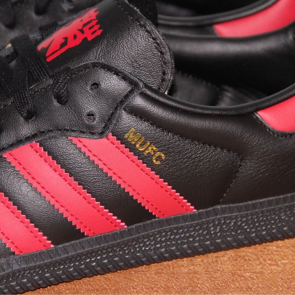 Adidas Samba x Manchester United Shoes Mens 8.5 Black Red Soccer